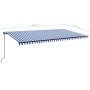 Manual retractable awning with blue and white LED light 600x300 cm by , Awnings - Ref: Foro24-3069161, Price: 439,07 €, Disco...