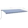 Manual retractable awning with blue and white LED light 600x300 cm by , Awnings - Ref: Foro24-3069161, Price: 563,74 €, Disco...