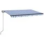 Retractable automatic blue and white awning 450x350 cm by , Awnings - Ref: Foro24-3069196, Price: 378,66 €, Discount: %