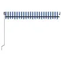 Retractable automatic blue and white awning 450x350 cm by , Awnings - Ref: Foro24-3069196, Price: 378,66 €, Discount: %