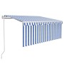 Toldo automático persiana LED sensor viento azul blanco 3x2,5 m by , Awnings - Ref: Foro24-3069271, Price: 523,75 €, Discount: %