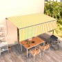 Manuelle einziehbare Markise mit gelber und weißer Jalousie 5x3 m von , Markisen - Ref: Foro24-3069458, Preis: 488,61 €, Raba...