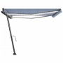 Retractable manual awning with blue and white LED lights 400x300 cm by , Awnings - Ref: Foro24-3069741, Price: 441,12 €, Disc...