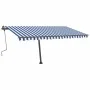 Einziehbare manuelle Markise mit blauer und weißer LED 400x300 cm von , Markisen - Ref: Foro24-3069741, Preis: 441,96 €, Raba...