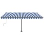 Retractable manual awning with blue and white LED lights 400x300 cm by , Awnings - Ref: Foro24-3069741, Price: 441,12 €, Disc...