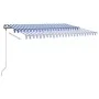 Retractable manual awning with blue and white LED lights 400x300 cm by , Awnings - Ref: Foro24-3069741, Price: 456,92 €, Disc...