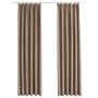 Cortinas opacas con ganchos 2 piezas gris topo 140x175 cm