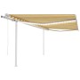 Toldo automático LED sensor de viento amarillo y blanco 4x3,5 m by , Awnings - Ref: Foro24-3070033, Price: 700,13 €, Discount: %