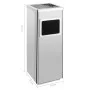 Papelera con cenicero de acero inoxidable 36 L by vidaXL, Garbage cans and trash cans - Ref: Foro24-51090, Price: 107,24 €, D...
