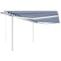 Toldo automático LED sensor de viento azul y blanco 4x3,5 m by , Awnings - Ref: Foro24-3070031, Price: 688,03 €, Discount: %