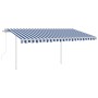 Toldo automático LED sensor de viento azul y blanco 4x3,5 m by , Awnings - Ref: Foro24-3070031, Price: 699,21 €, Discount: %
