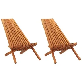 Folding garden loungers 2 units solid acacia wood by vidaXL, Garden chairs - Ref: Foro24-45975, Price: 218,95 €, Discount: %