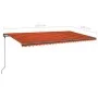 Toldo manual retráctil con LED naranja y marrón 6x3 m by , Awnings - Ref: Foro24-3070205, Price: 682,40 €, Discount: %