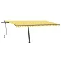 Retractable manual freestanding awning in yellow and white, 500x350 cm. by , Awnings - Ref: Foro24-3069858, Price: 551,01 €, ...