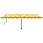 Retractable manual freestanding awning in yellow and white, 500x350 cm. by , Awnings - Ref: Foro24-3069858, Price: 550,43 €, ...