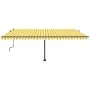 Retractable manual freestanding awning in yellow and white, 500x350 cm. by , Awnings - Ref: Foro24-3069858, Price: 551,01 €, ...