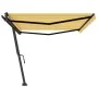 Retractable manual freestanding awning in yellow and white, 500x350 cm. by , Awnings - Ref: Foro24-3069858, Price: 551,01 €, ...