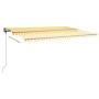 Retractable manual freestanding awning in yellow and white, 500x350 cm. by , Awnings - Ref: Foro24-3069858, Price: 550,43 €, ...