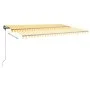Retractable manual freestanding awning in yellow and white, 500x350 cm. by , Awnings - Ref: Foro24-3069858, Price: 551,01 €, ...