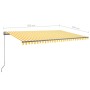 Retractable manual freestanding awning in yellow and white, 500x350 cm. by , Awnings - Ref: Foro24-3069858, Price: 550,43 €, ...