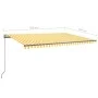 Retractable manual freestanding awning in yellow and white, 500x350 cm. by , Awnings - Ref: Foro24-3069858, Price: 551,01 €, ...