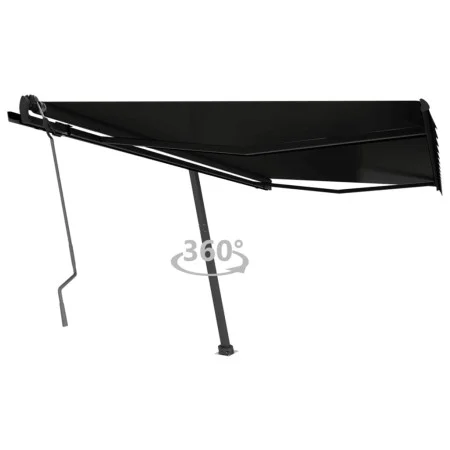 Manuell ausfahrbares, anthrazitgraues Standmarkisentuch, 450x350 cm. von , Markisen - Ref: Foro24-3069839, Preis: 499,66 €, R...