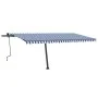 Manuelle einziehbare Bodenmarkise blau und weiß 500x300 cm von , Markisen - Ref: Foro24-3069776, Preis: 475,40 €, Rabatt: %