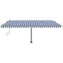 Manuelle einziehbare Bodenmarkise blau und weiß 500x300 cm von , Markisen - Ref: Foro24-3069776, Preis: 475,40 €, Rabatt: %