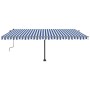 Manuelle einziehbare Bodenmarkise blau und weiß 500x300 cm von , Markisen - Ref: Foro24-3069776, Preis: 567,82 €, Rabatt: %
