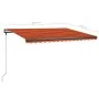 Toldo de pie retráctil manual naranja y marrón 450x300 cm de , Toldos - Ref: Foro24-3069760, Precio: 454,60 €, Descuento: %