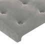 Cabecero de terciopelo gris claro 103x23x78/88 cm