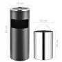 Gray steel trash can with ashtray 30 L by vidaXL, Garbage cans and trash cans - Ref: Foro24-51089, Price: 72,16 €, Discount: %