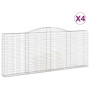 Gabionenkörbe 4 Stück Bogenform Eisen 400x30x160/180 cm von , Töpfe und Pflanzgefäße - Ref: Foro24-3146907, Preis: 784,06 €, ...