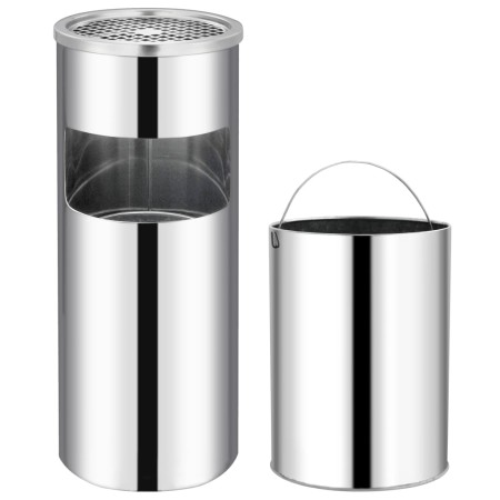 30 L stainless steel trash can with ashtray by vidaXL, Garbage cans and trash cans - Ref: Foro24-51087, Price: 83,95 €, Disco...