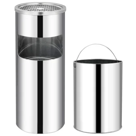 30 L stainless steel trash can with ashtray by vidaXL, Garbage cans and trash cans - Ref: Foro24-51087, Price: 76,65 €, Disco...