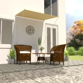 Retractable awning 150x150 cm yellow and white by , Awnings - Ref: Foro24-143752, Price: 38,68 €, Discount: %