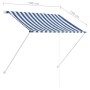 Einziehbare blau-weiße Markise 100x150 cm von , Markisen - Ref: Foro24-145889, Preis: 30,53 €, Rabatt: %