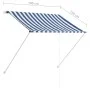 Toldo retráctil azul y blanco 100x150 cm de , Toldos - Ref: Foro24-145889, Precio: 33,37 €, Descuento: %