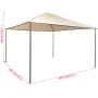 Pavillonzelt mit Markise 4x4 m beige Stahl von , Zelte und Pavillons - Ref: Foro24-43171, Preis: 159,72 €, Rabatt: %