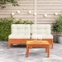 Garden sofas without armrest cushions 2 units brown waxed wood by , Modular outdoor sofas - Ref: Foro24-838162, Price: 172,38...