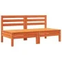 Garden sofas without armrest cushions 2 units brown waxed wood by , Modular outdoor sofas - Ref: Foro24-838162, Price: 172,38...