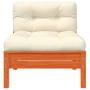Garden sofas without armrest cushions 2 units brown waxed wood by , Modular outdoor sofas - Ref: Foro24-838162, Price: 179,42...