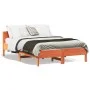 Estructura cama con cabecero madera pino marrón cera 120x190 cm de , Camas y somieres - Ref: Foro24-842613, Precio: 125,26 €,...