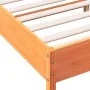 Estructura cama con cabecero madera pino marrón cera 120x190 cm de , Camas y somieres - Ref: Foro24-842613, Precio: 125,26 €,...