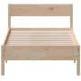 Bettgestell mit Kopfteil aus massivem Kiefernholz 75x190 cm von , Betten und Lattenroste - Ref: Foro24-842782, Preis: 75,98 €...
