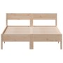 Bed frame with solid pine wood headboard 120x200 cm by , Beds and slatted bases - Ref: Foro24-842754, Price: 111,01 €, Discou...