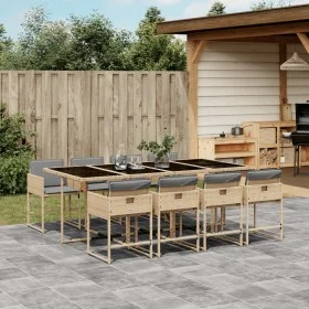 9-piece garden dining set with beige synthetic rattan cushions by , Garden sets - Ref: Foro24-3211284, Price: 610,11 €, Disco...