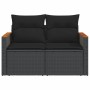 2-Sitzer-Gartensofa mit schwarzen Kissen aus synthetischem Rattan von , Outdoor-Sofas - Ref: Foro24-365977, Preis: 152,16 €, ...