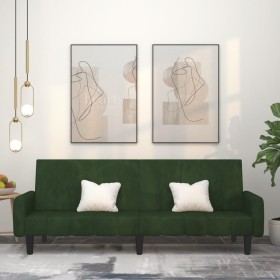 Dark green velvet 2-seater sofa bed by , Sofas - Ref: Foro24-375776, Price: 276,01 €, Discount: %