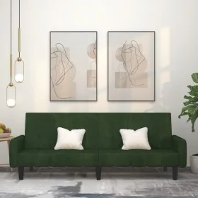 Sofá cama de 2 plazas terciopelo verde oscuro de , Sofás - Ref: Foro24-375776, Precio: 271,23 €, Descuento: %